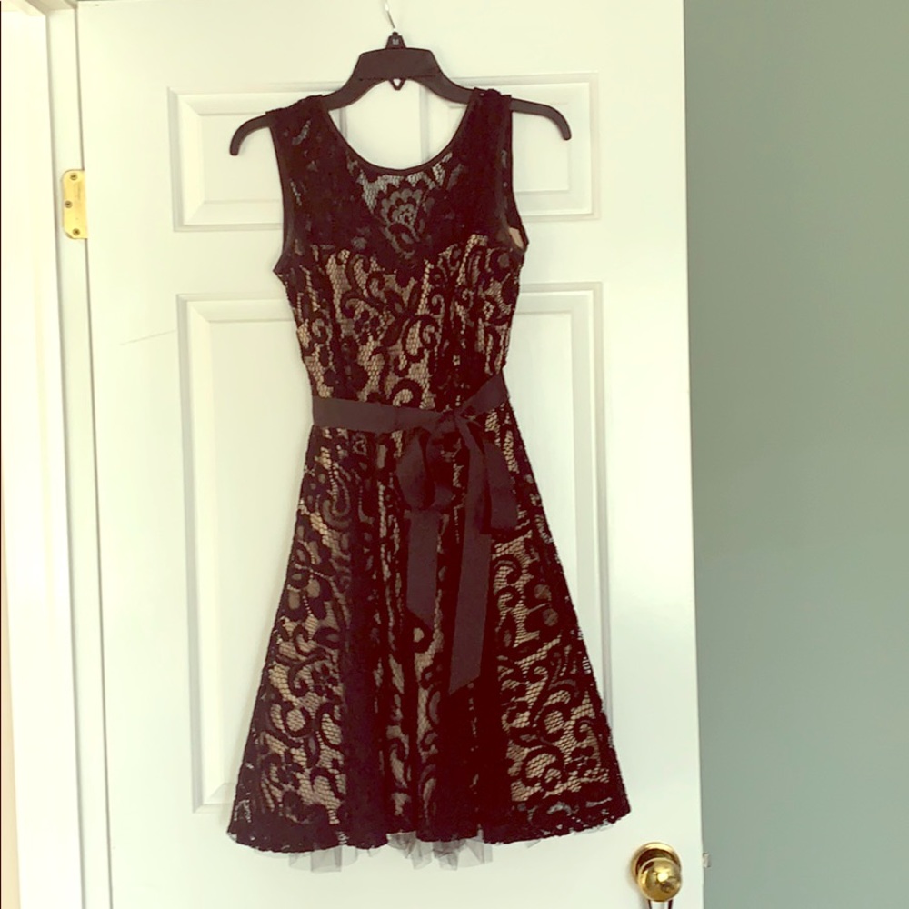 Black lace cocktail dress